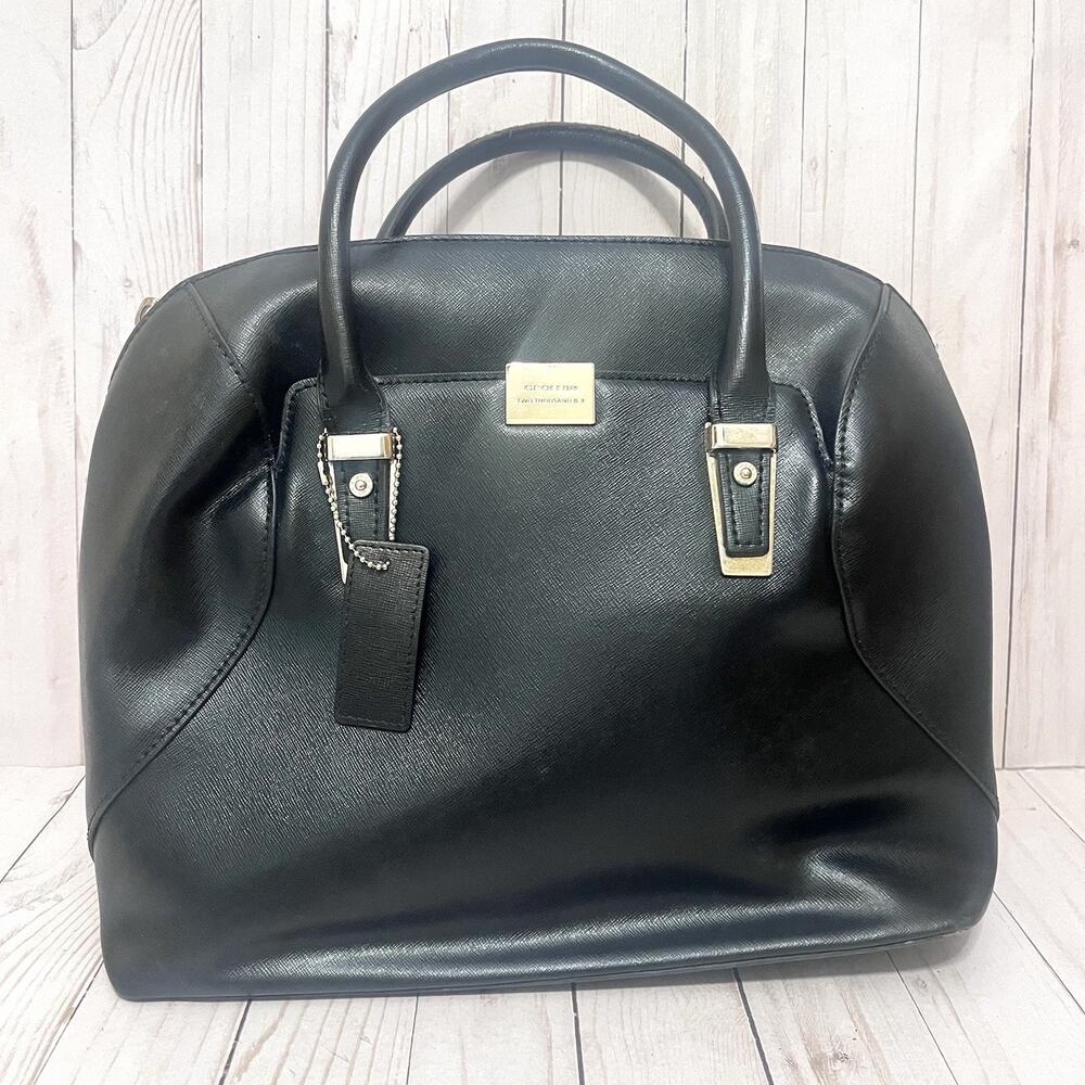 Cromia Leather Handbag Black Designer Purse Made in Italy Large Tote Bag